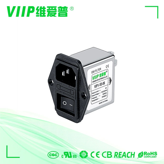 IEC EMI Power Line Filter for Medical Appliances 6A 120V 250VAC