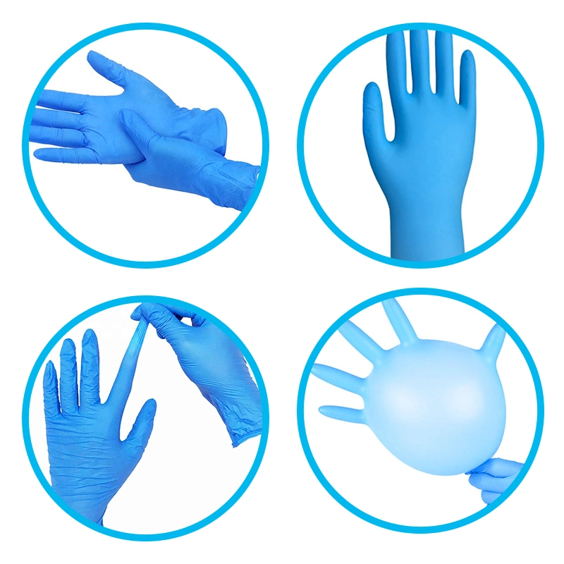 Cheap Price 100PCS Box Disposable Blue Exam Safety Medical Nitrile Surgical Examination Gloves