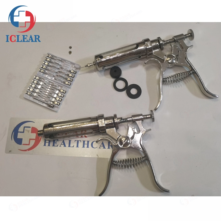 Veterinary Metal Semi-Auto Syringe Gun Type Vaccine Syringe