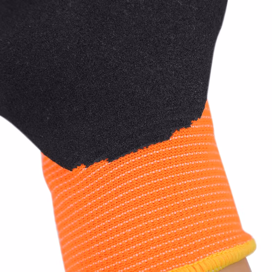 CE 15 Gauge Spandex Plus Nylon Liner with Nitrile Sandy Coated Gloves