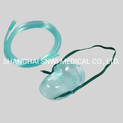CE ISO Approved Hospital Medical PVC Disposable Oxygen Face Mask/Nebulizer Mask Kit/Venturi Mask/Oxygen Mask with Reservoir Bag